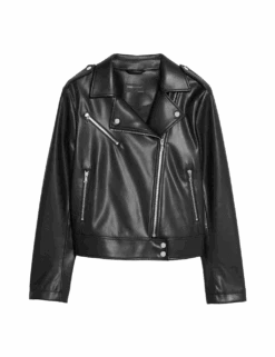 Faux Leather Biker Jacket -Marks and Spencer Shop faux leather biker jacket
