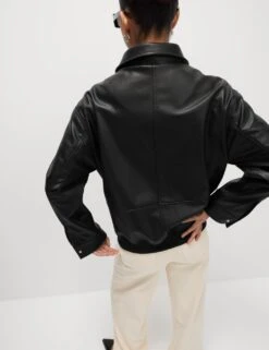 Faux Leather Relaxed Fit Jacket -Marks and Spencer Shop faux leather relaxed fit jacket 11