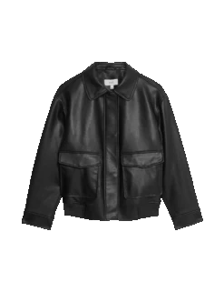 Faux Leather Relaxed Fit Jacket -Marks and Spencer Shop faux leather relaxed fit jacket