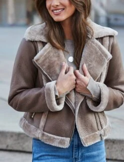Faux Shearling Aviator Jacket -Marks and Spencer Shop faux shearling aviator jacket 8