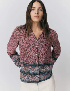 Ghost Floral Collared Button Through Blouse -Marks and Spencer Shop floral collared button through blouse 10