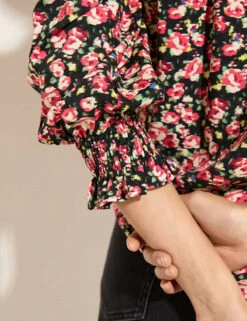 Floral Frill Neck Blouson Sleeve Blouse -Marks and Spencer Shop floral frill neck blouson sleeve blouse 4