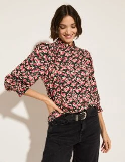 Floral Frill Neck Blouson Sleeve Blouse -Marks and Spencer Shop floral frill neck blouson sleeve blouse 5