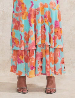 Floral Frill Sleeve Maxi Tiered Dress 21 Floral Frill Sleeve Maxi Tiered Dress -Marks and Spencer Shop floral frill sleeve maxi tea dress 1