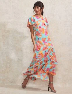 Floral Frill Sleeve Maxi Tiered Dress 20 Floral Frill Sleeve Maxi Tiered Dress -Marks and Spencer Shop floral frill sleeve maxi tea dress