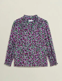 Floral Notch Neck Frill Sleeve Blouse -Marks and Spencer Shop floral notch neck frill sleeve blouse 5