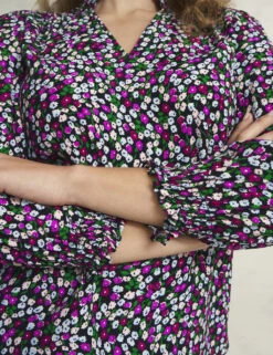 Floral Notch Neck Frill Sleeve Blouse -Marks and Spencer Shop floral notch neck frill sleeve blouse 6