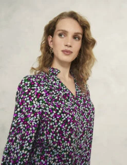 Floral Notch Neck Frill Sleeve Blouse -Marks and Spencer Shop floral notch neck frill sleeve blouse 8