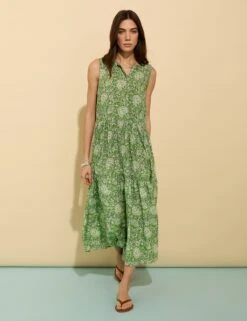 Floral Notch Neck Midi Skater Dress 14 Floral Notch Neck Midi Skater Dress -Marks and Spencer Shop floral notch neck midi skater dress 4