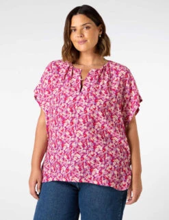Floral Round Neck Button Detail Blouse 11 Floral Round Neck Button Detail Blouse -Marks and Spencer Shop floral round neck button detail blouse 3