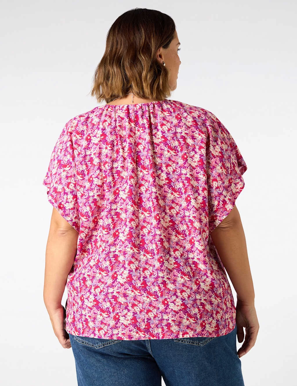 Floral Round Neck Button Detail Blouse 7 Floral Round Neck Button Detail Blouse - Image 5