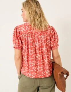 Floral V-Neck Shirred Detail Blouse -Marks and Spencer Shop floral v neck shirred detail blouse 6