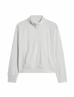 Funnel Neck Half Zip Yoga Top -Marks and Spencer Shop funnel neck half zip yoga top 1