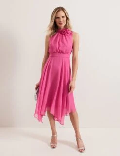 Funnel Neck Midi Waisted Dress -Marks and Spencer Shop funnel neck midi waisted dress 12