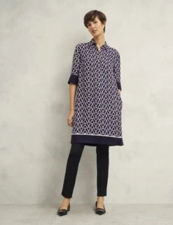 Geometric Knee Length Shirt Dress -Marks and Spencer Shop geometric knee length shirt dress 14