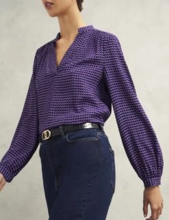 Geometric V-Neck Blouse -Marks and Spencer Shop geometric v neck blouse 15