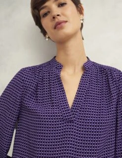 Geometric V-Neck Blouse -Marks and Spencer Shop geometric v neck blouse 16