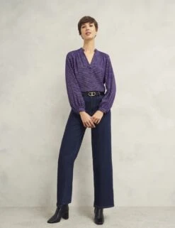 Geometric V-Neck Blouse -Marks and Spencer Shop geometric v neck blouse 18