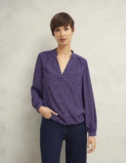 Geometric V-Neck Blouse -Marks and Spencer Shop geometric v neck blouse 19