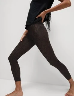 Go Balance Printed Wrap Waist 7/8 Yoga Leggings -Marks and Spencer Shop go balance high waisted 7 8 yoga leggings 1