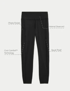 Go Move High Waisted 7/8 Gym Leggings -Marks and Spencer Shop go move high waisted 7 8 gym leggings 12