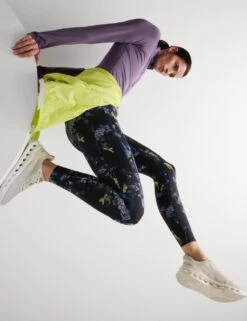 Go Train Printed High Waisted Gym Leggings -Marks and Spencer Shop go train printed high waisted gym leggings 10