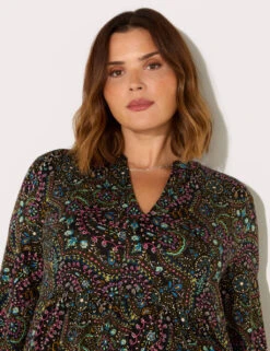 Jersey Paisley V-Neck Tunic -Marks and Spencer Shop jersey paisley v neck tunic 6