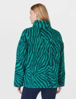 Sweaty Betty Karma Half Zip Animal Print Fleece Jacket -Marks and Spencer Shop karma half zip animal print fleece jacket 10