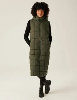 Regatta Leandra Hooded Quilted Longline Gilet -Marks and Spencer Shop leandra hooded quilted longline gilet 16