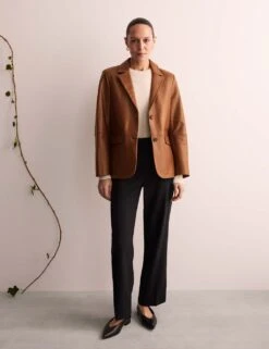 Jaeger Leather Blazer -Marks and Spencer Shop leather blazer 11