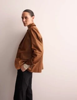 Jaeger Leather Blazer -Marks and Spencer Shop leather blazer 12