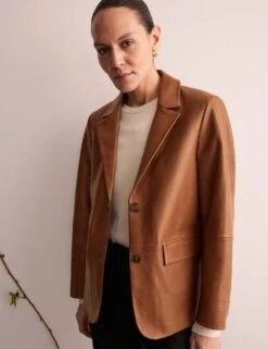 Jaeger Leather Blazer -Marks and Spencer Shop leather blazer 8