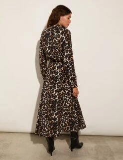 Leopard Print Midi Shirt Dress -Marks and Spencer Shop leopard print midi shirt dress 6