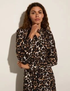 Leopard Print Midi Shirt Dress -Marks and Spencer Shop leopard print midi shirt dress 7