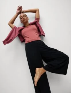 Lightweight Scoop Neck Ruched Yoga T-Shirt -Marks and Spencer Shop lightweight scoop neck ruched yoga t shirt 13