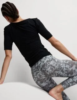 Lightweight Scoop Neck Ruched Yoga T-Shirt -Marks and Spencer Shop lightweight scoop neck ruched yoga t shirt 17