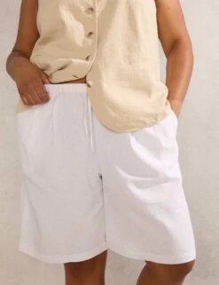 Linen Blend Bermuda Shorts -Marks and Spencer Shop linen blend bermuda shorts 4