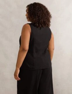 Linen Blend Button Through Waistcoat -Marks and Spencer Shop linen blend button through waistcoat 11