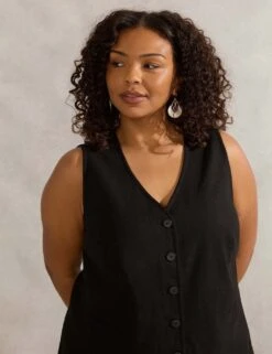 Linen Blend Button Through Waistcoat -Marks and Spencer Shop linen blend button through waistcoat 12