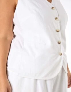 Linen Blend Button Through Waistcoat -Marks and Spencer Shop linen blend button through waistcoat 16