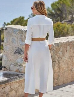 Linen Blend Midi Shirt Dress -Marks and Spencer Shop linen blend midi shirt dress 10