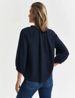 Gant Linen Blend Notch Neck Stand Collar Blouse -Marks and Spencer Shop linen blend notch neck stand collar blouse 6