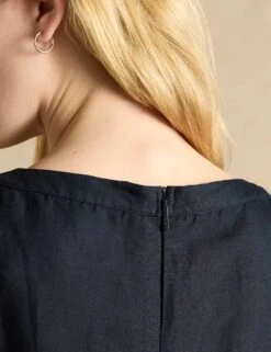 Joules Linen Blend Round Neck Shift Dress -Marks and Spencer Shop linen blend round neck shift dress 11