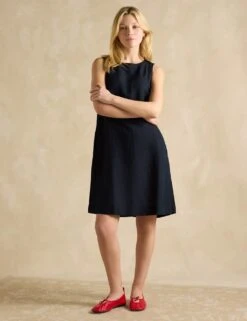 Joules Linen Blend Round Neck Shift Dress -Marks and Spencer Shop linen blend round neck shift dress 6