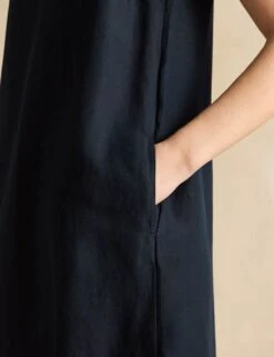 Joules Linen Blend Round Neck Shift Dress -Marks and Spencer Shop linen blend round neck shift dress 8