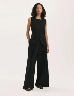 Linen Blend Round Neck Waistcoat 21 Linen Blend Round Neck Waistcoat -Marks and Spencer Shop linen blend round neck waistcoat 9