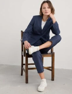 Linen Blend Slim Single Breasted Blazer -Marks and Spencer Shop linen blend slim single breasted blazer 4