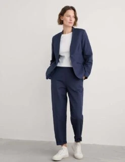 Linen Blend Slim Single Breasted Blazer -Marks and Spencer Shop linen blend slim single breasted blazer 5