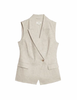 Linen Blend Waistcoat -Marks and Spencer Shop linen blend waistcoat