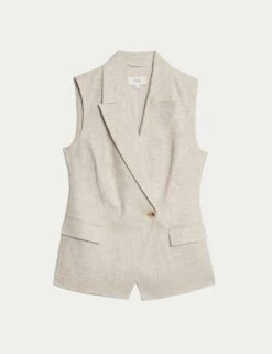 Linen Blend Waistcoat -Marks and Spencer Shop linen blend waistcoat 6